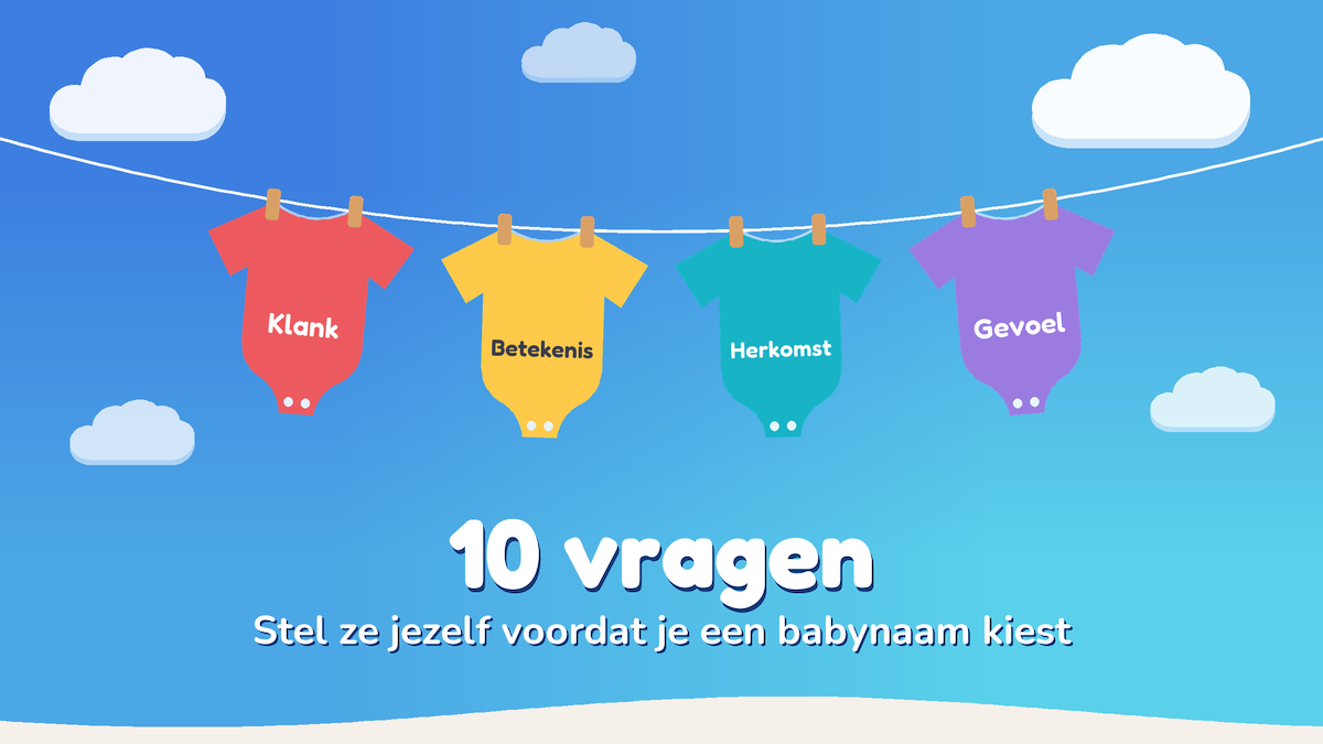 Rompertjes met Klank, Betekenis, Herkomst en Gevoel aan een waslijn, met de tekst: 10 vragen
